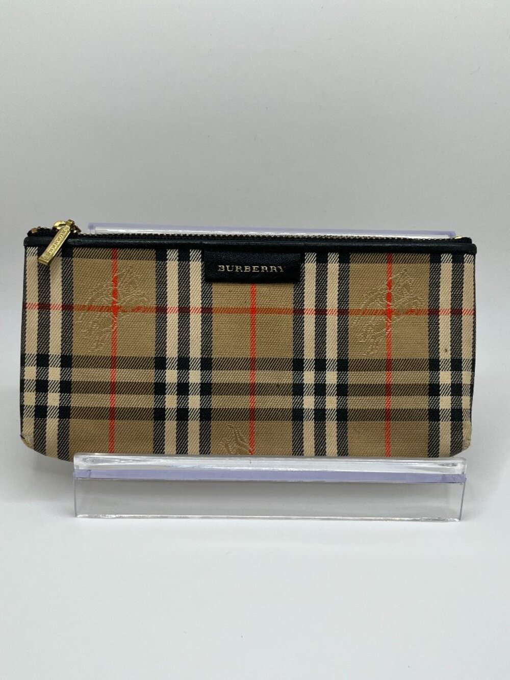 Burberry Haymarket Check Zippered Pouch